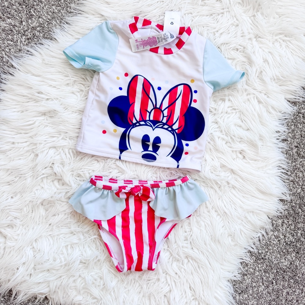 Disney Baby Minnie Mouse Rash Guard Swimsuit Set 18-24M